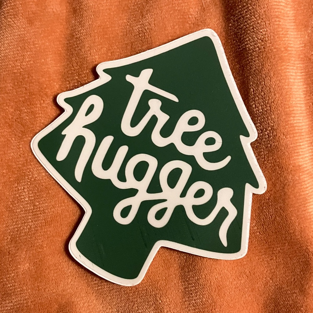 Tree Hugger Green Sticker